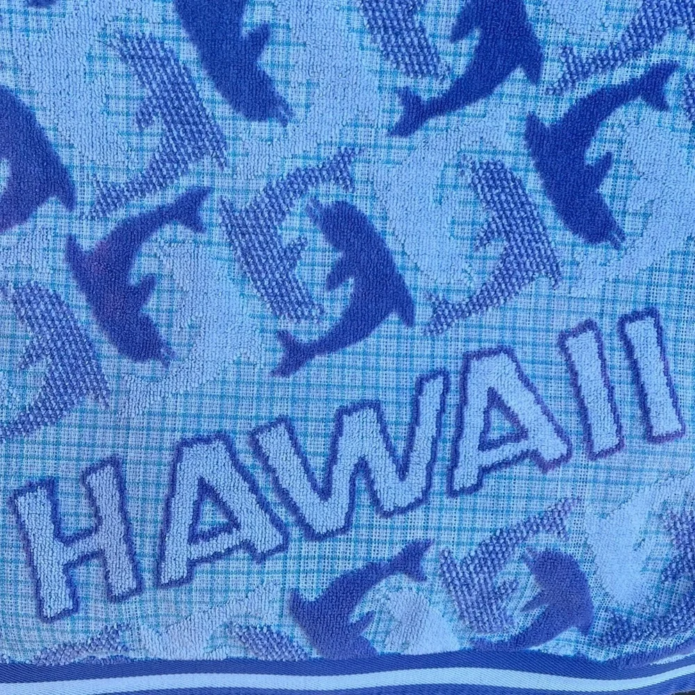 VTG Y2K Textured Dolphin Hawaii Beach Towel Maiden Sunshine Corp Brazil 28x58